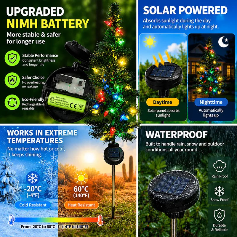 🎄Solar Christmas Tree Pathway Lights✨