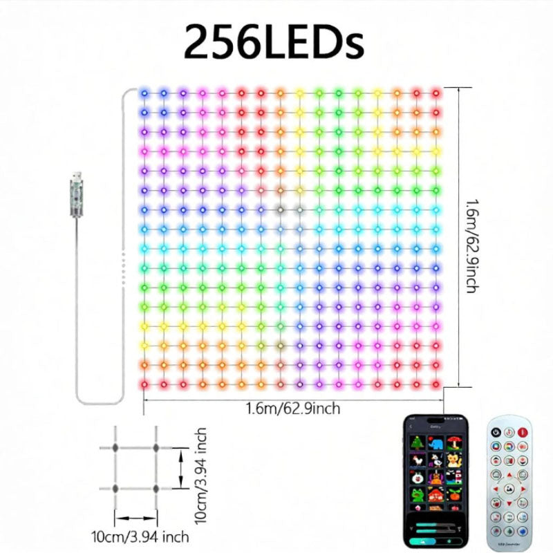 Smart RGBIC Outdoor LED Net Lights