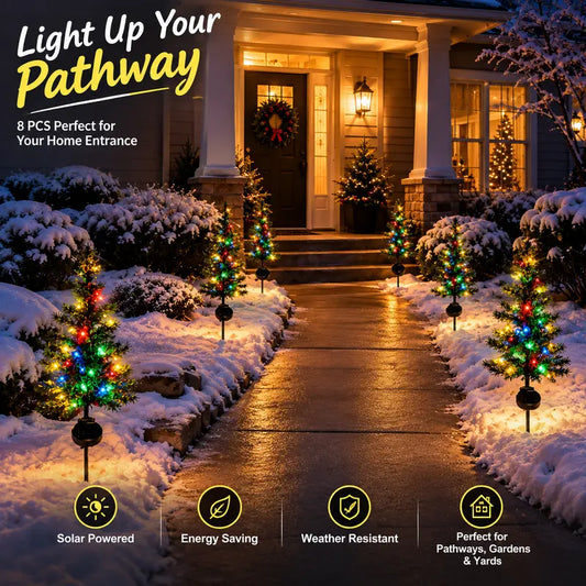 🎄Solar Christmas Tree Pathway Lights✨