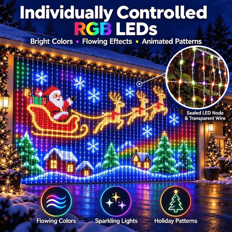 Smart RGBIC Outdoor LED Net Lights